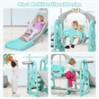 4 in 1 Toddler Climber and Swing Set w/ Basketball Hoop and Ball Green