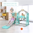 4 in 1 Toddler Climber and Swing Set w/ Basketball Hoop and Ball Green