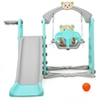 4 in 1 Toddler Climber and Swing Set w/ Basketball Hoop and Ball Green