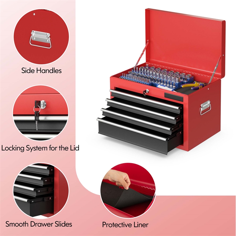 High Capacity 6 Drawer Rolling Tool Chest Storage Cabinet Toolbox