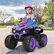 12V Kids 4 Wheeler ATV Quad Ride On Car w/ LED Lights Music USB Purple