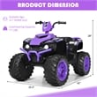 12V Kids 4 Wheeler ATV Quad Ride On Car w/ LED Lights Music USB Purple