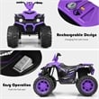 12V Kids 4 Wheeler ATV Quad Ride On Car w/ LED Lights Music USB Purple