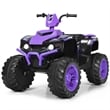 12V Kids 4 Wheeler ATV Quad Ride On Car w/ LED Lights Music USB Purple