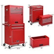 High Capacity 6 Drawer Rolling Tool Chest Storage Cabinet Toolbox Red