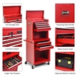 High Capacity 6 Drawer Rolling Tool Chest Storage Cabinet Toolbox Red