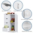 Bathroom Storage Wooden 4 Drawer Cabinet Cupboard 2 Shelves White