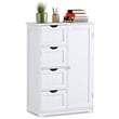 Bathroom Storage Wooden 4 Drawer Cabinet Cupboard 2 Shelves White
