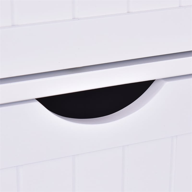 Bathroom Storage Wooden 4 Drawer Cabinet Cupboard 2 Shelves White