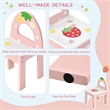 Kids Vanity Princess Makeup Dressing Table Chair Set w/Mirror Pink