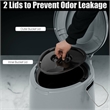 Portable Travel Toilet Indoor Outdoor W/Paper Holder Camping Gray