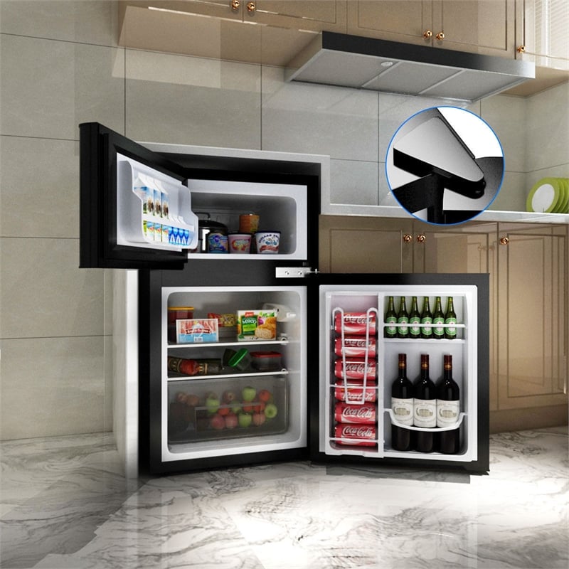 Refrigerator Small Freezer Cooler Fridge Compact 3.2 cu ft. Unit Black
