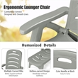Adjustable Folding Patio Chaise Deck Chair Lounger 5 Position Recliner Gray