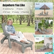 Adjustable Folding Patio Chaise Deck Chair Lounger 5 Position Recliner Gray