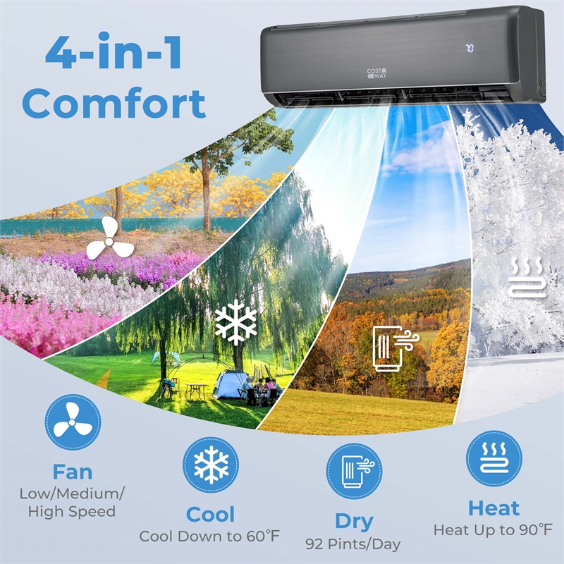 24000 BTU Wifi Enabled Mini Split Air Conditioner