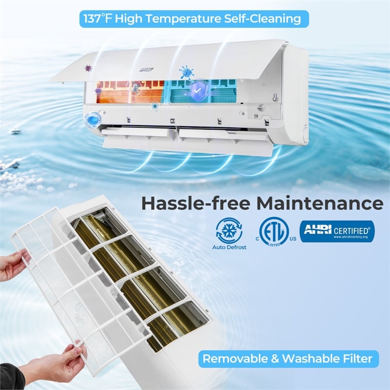 9100BTU Wifi Enabled Mini Split AC White