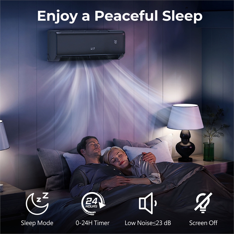 18000 BTU Mini Split Air ConditionerWhite Metal