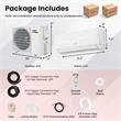 9000 BTU Mini Split Air Conditioner White Metal