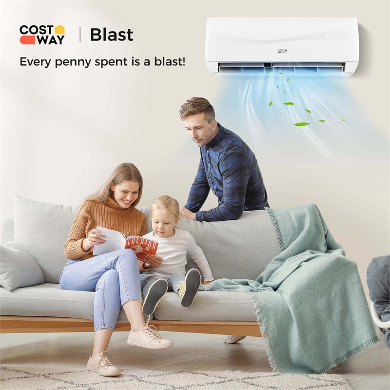 9000 BTU Mini Split Air Conditioner White Metal