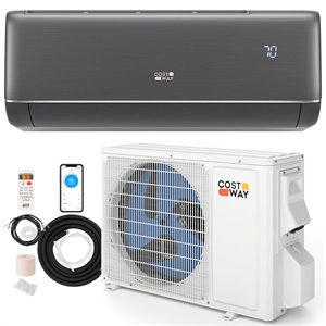 9100BTU Wifi Enabled Mini Split AC Black Metal