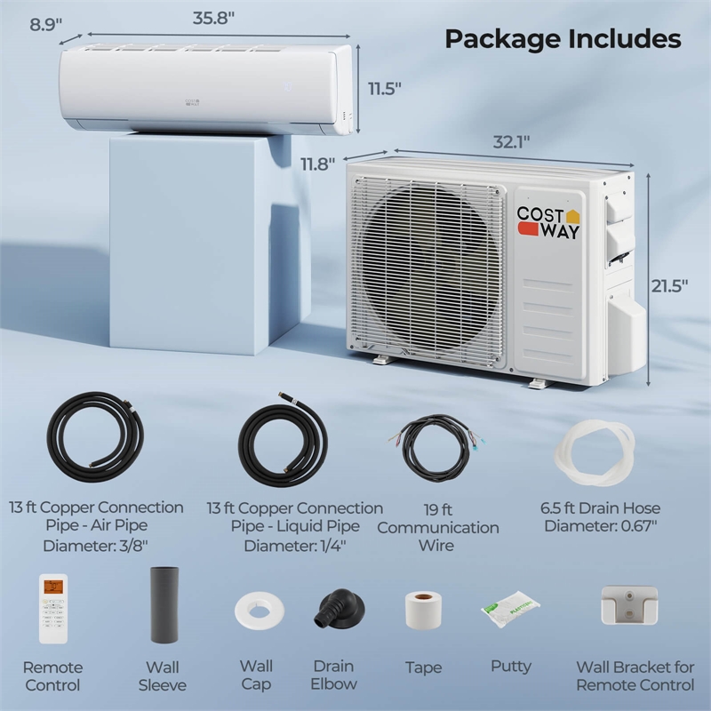 17000 BTU Wifi Enabled Mini Split Air Conditioner