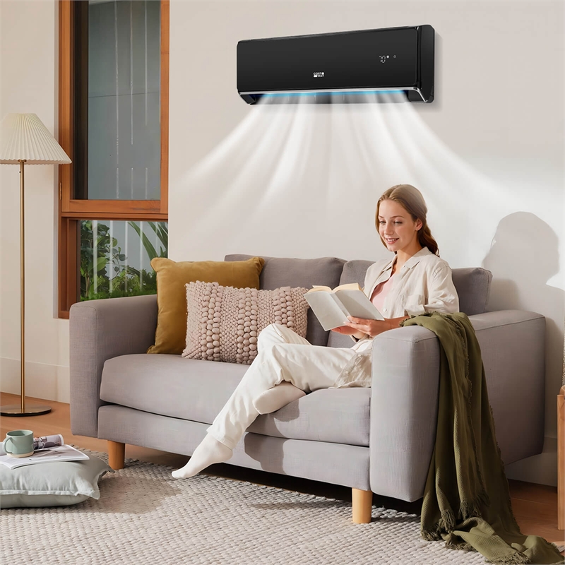 12000 BTU Wifi Enabled Mini Split Air Conditionere Black Metal