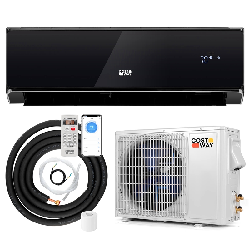 12000 BTU Wifi Enabled Mini Split Air Conditionere Black Metal