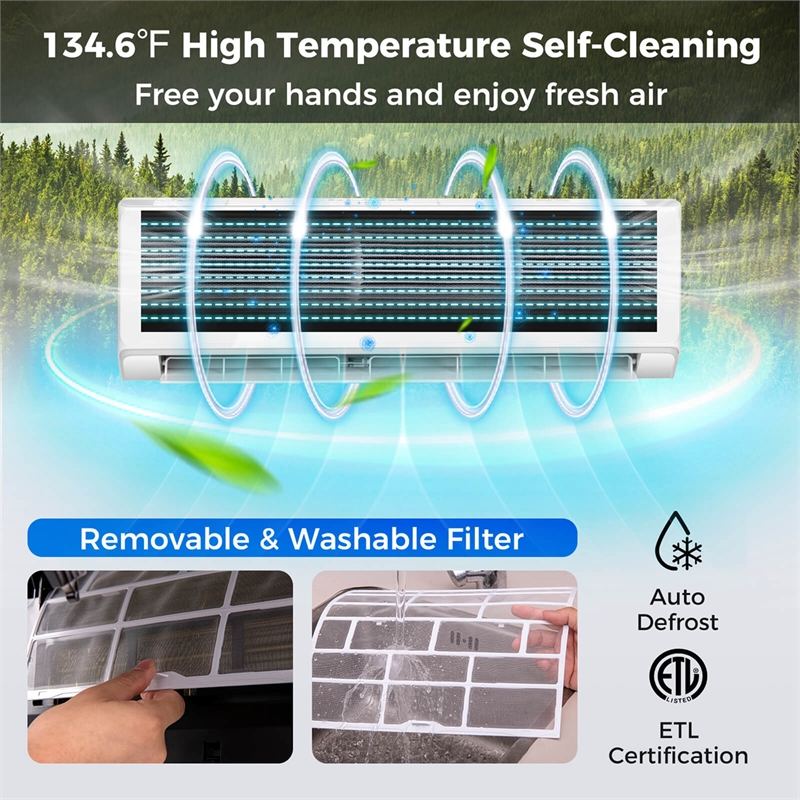 12000 BTU Wifi Enabled Mini Split Air Conditioner White Metal