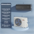 12000BTU Wifi Enabled Mini Split AC Black Metal