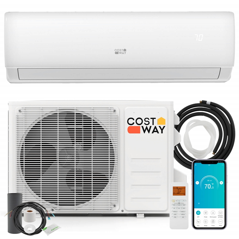 11500 BTU Wifi Enabled Mini Split Air Conditioner and Heater White Metal