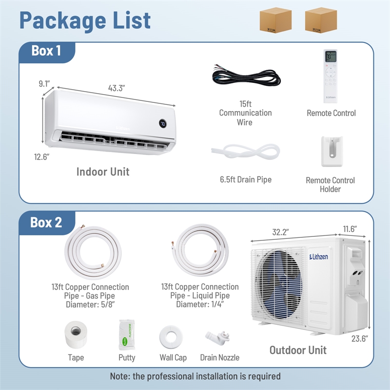 24000 BTU Mini Split Air Conditioner and Heater White Metal