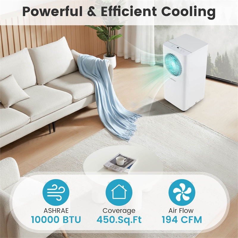 10000 BTU Portable Air Conditioner Floor AC Unit with Fan