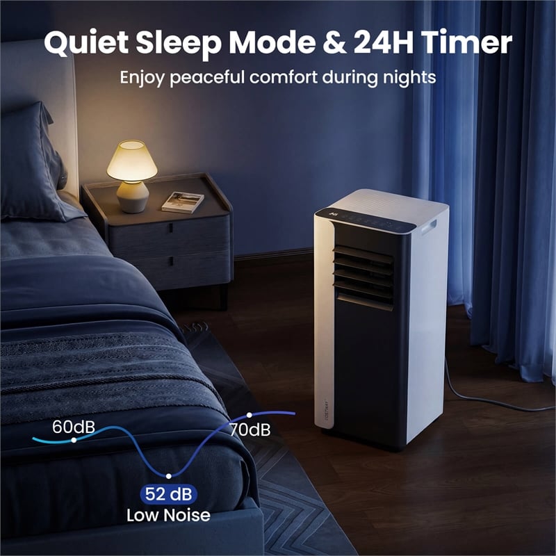 8000 BTU 3 in 1 Portable Air Conditioner with Fan Sleep Mode 24H Timer