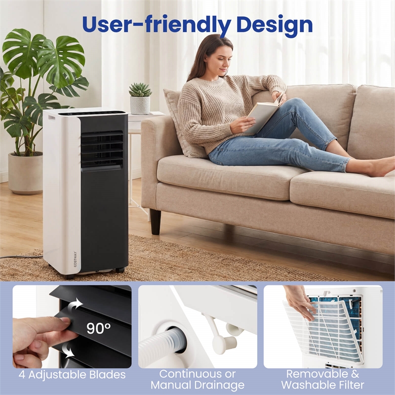 10000 BTU 3 in 1 Portable Air Conditioner with Dehumidifier Mode LED Display