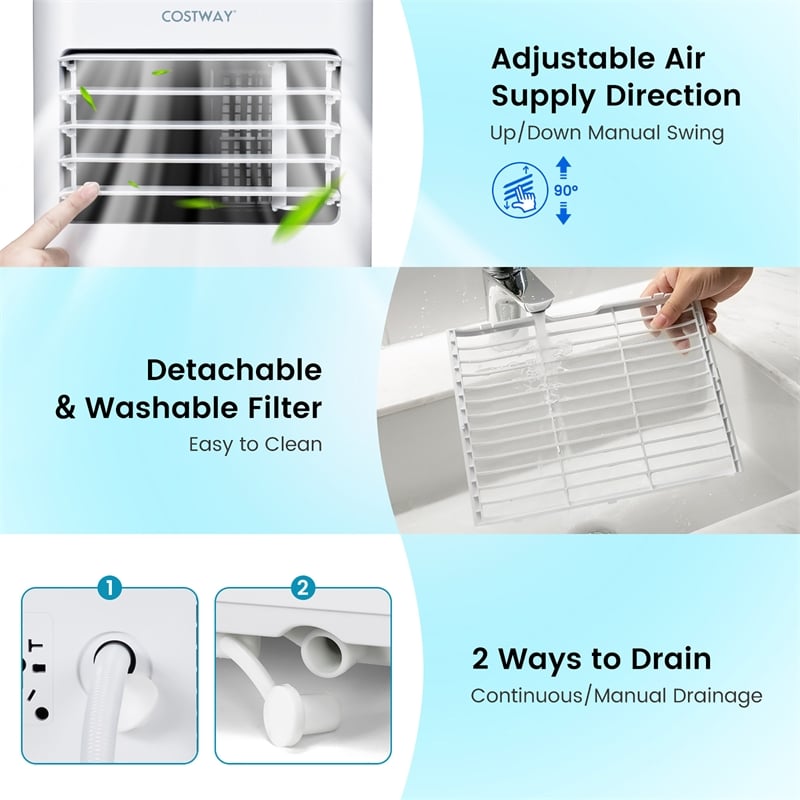 10000 BTU Portable Air Conditioner AC with Cool Fan Humidifier Sleep Mode