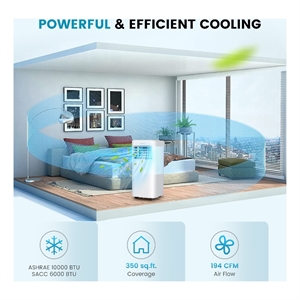 10000 BTU Portable Air Conditioner AC with Cool Fan Humidifier Sleep Mode