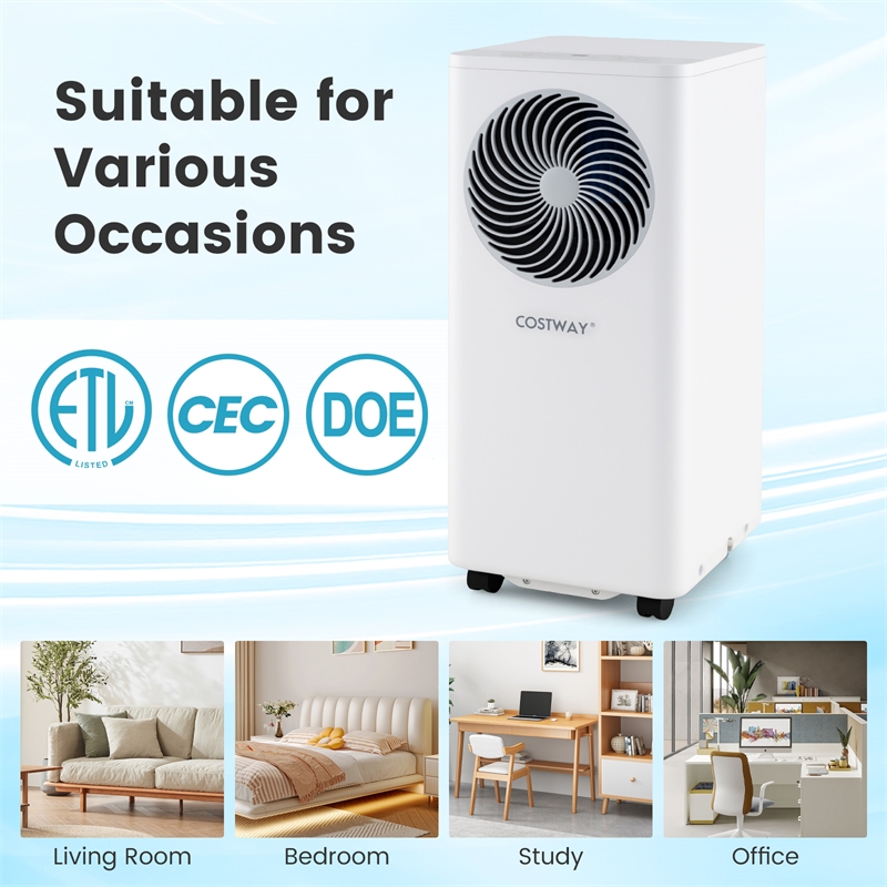8200 BTU Portable Air Conditioner Floor AC Unit with Fan