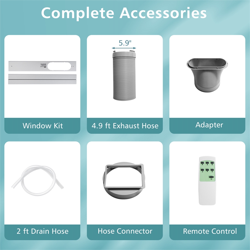 7100 BTU (10000 BTU ASHRAE) Portable Air Conditioner AC Unit with Cool Dehum Fan