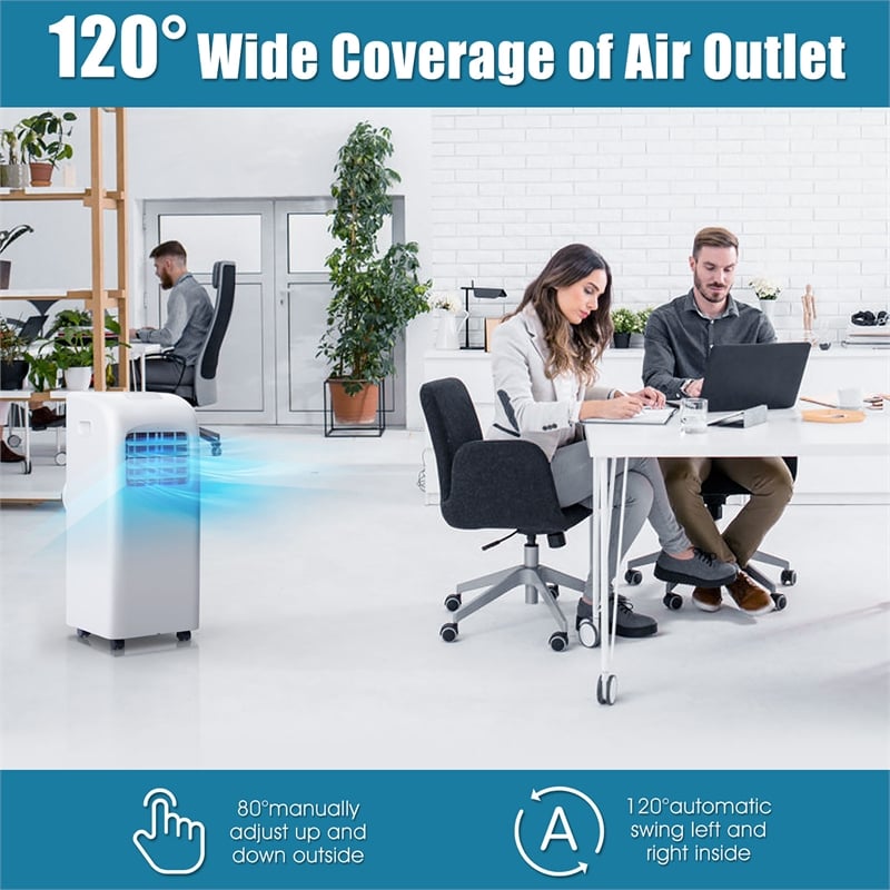 8000 BTU Portable Air Conditioner and Dehumidifier Function Remote White