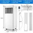 5000 BTU 8000 BTU ASHRAE Portable Air Conditioner Air Cooler White
