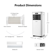 5000 BTU (8000BTU ASHRAE) Portable Air Conditioner with Remote Control White