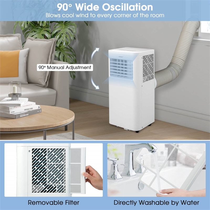 6000 BTU (10000 BTU ASHRAE) Portable Air Conditioner With Cool Dehum Fan
