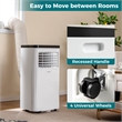 8000 BTU Portable Air Conditioner with Fan and Dehumidifier Remote Control