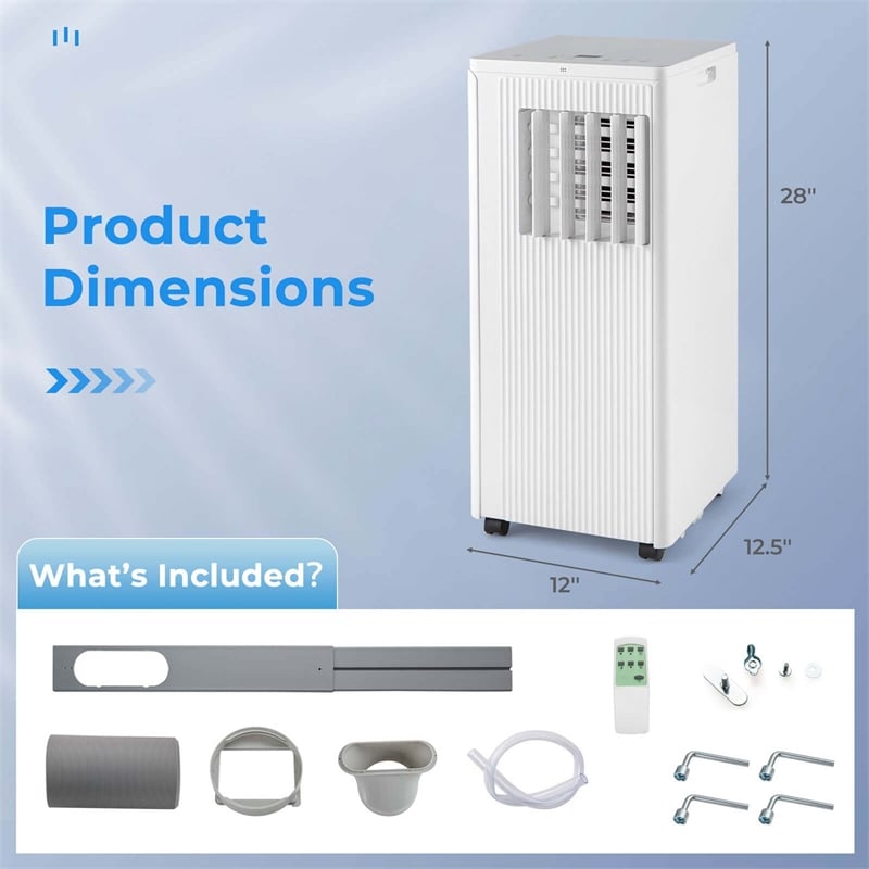 7100 BTU (10000 BTU ASHRAE) Portable Air Conditioner 10000 BTU AC Unit