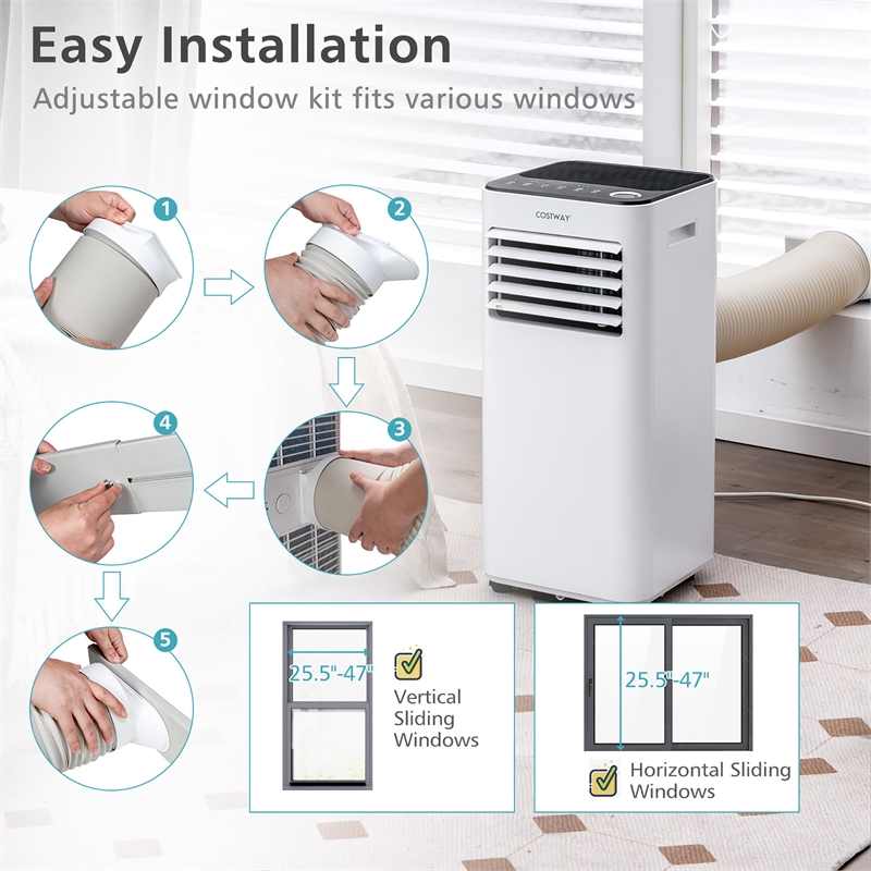 8000 BTU Portable Air Conditioner Air Cooler with Fan Dehum Sleep Mode