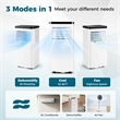 8000 BTU Portable Air Conditioner with Fan and Dehumidifier Remote Control