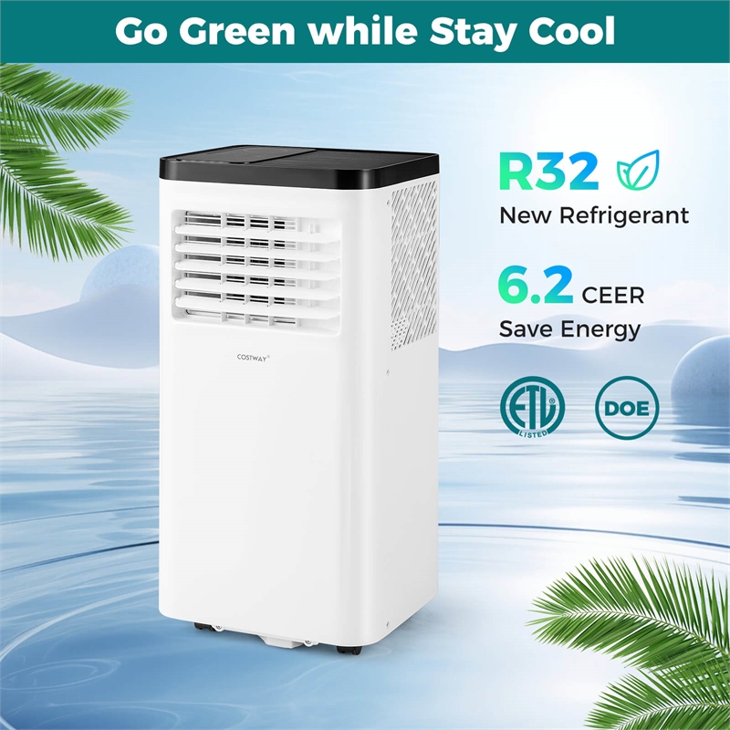 8000 BTU Portable Air Conditioner with Fan and Dehumidifier Remote Control