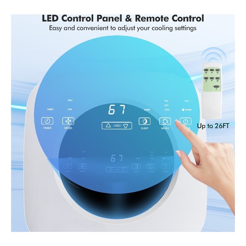 6500 BTU (9000 BTU ASHRAE) Air Cooler 3 in 1 Portable Air Conditioner