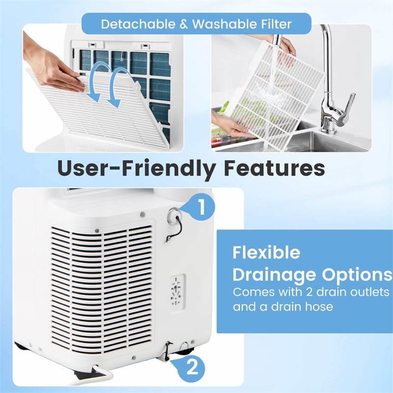 14000 BTU Inverter Portable Air Conditioner with APP Voiceand Remote Control