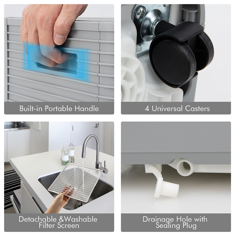 5000 BTU 8000 BTU ASHRAE Portable Air Conditioner Air Cooler Grey